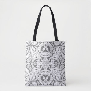 Blumen-Quadrat-Gekritzel 2 Tasche