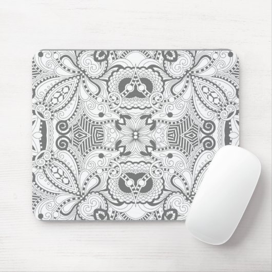 Blumen-Quadrat-Gekritzel Mousepad (Mit Mouse)