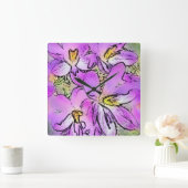 BLUMEN QUADRATISCHE WANDUHR (Zuhause)