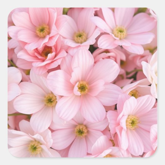 Blumen Quadratischer Aufkleber (Vorderseite)