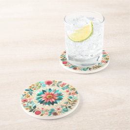 Blumen-Quiltmuster Getränkeuntersetzer