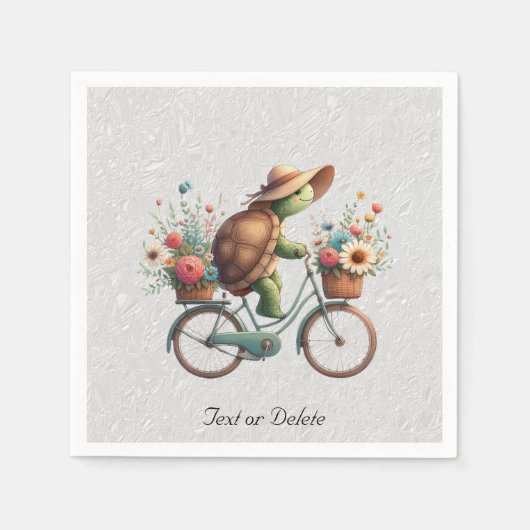 Blumen-Rad-Schildkröte-Servietten Serviette (Vorderseite)