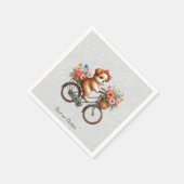Blumen-Rad-Welpen-Servietten Serviette (Ecke)