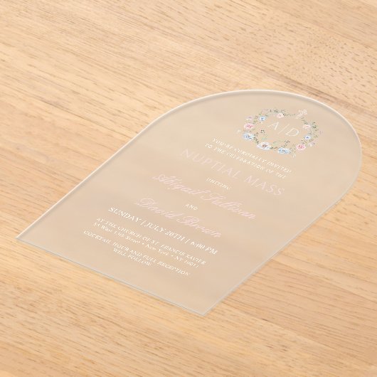 Blumen-Rahmen-Hochzeit Acryleinladungen (Ablage )