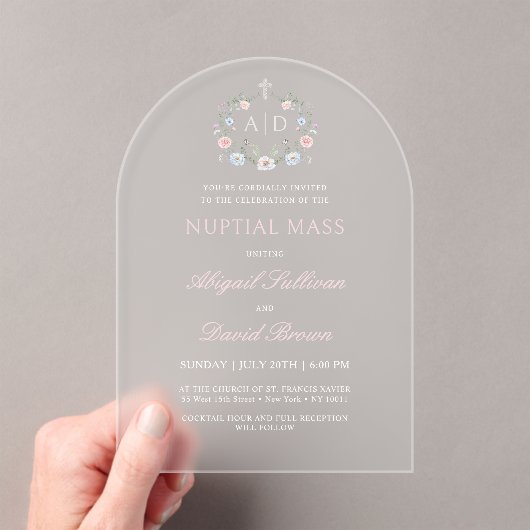 Blumen-Rahmen-Hochzeit Acryleinladungen (Insitu (Handheld))