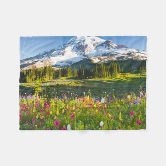 Blumen | Rainier-Wildblumen Fleecedecke (Vorderseite (Horizontal))