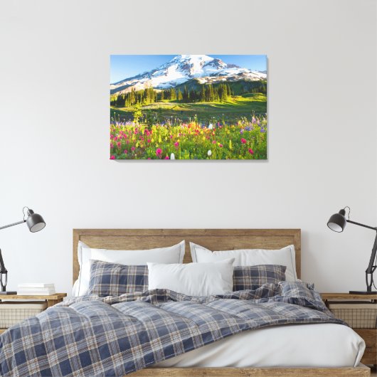 Blumen | Rainier-Wildblumen Leinwanddruck (Insitu (Schlafzimmer))
