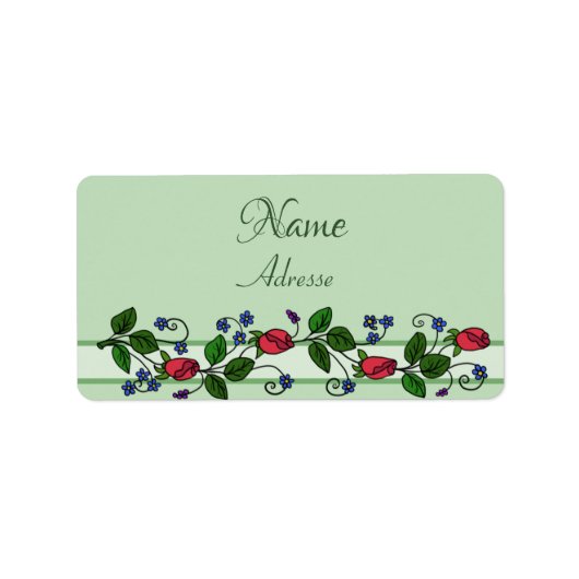 Blumen Ranke adressaufkleber (Vorne)