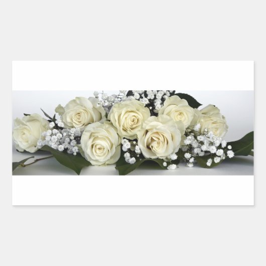 Blumen rechteckiger aufkleber (Vorderseite)