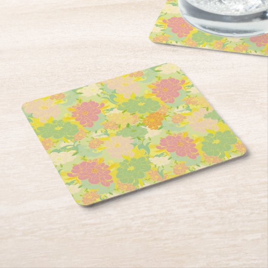 Blumen Rechteckiger Pappuntersetzer (angewinkelt)