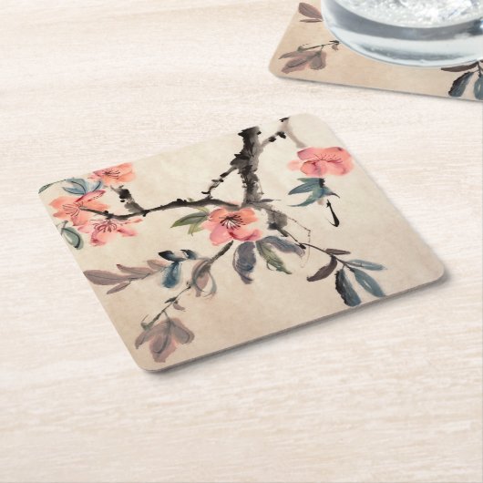 Blumen Rechteckiger Pappuntersetzer (angewinkelt)