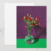 Blumen | Red Caranet Bouquet Dankeskarte (Vorne/Hinten)