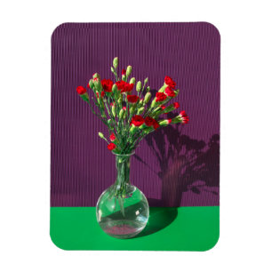 Blumen Red Caranet Bouquet Magnet