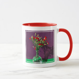 Blumen Red Caranet Bouquet Tasse