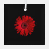 Blumen | Red Gerbera Daisy Ornament Aus Glas (Rückseite)