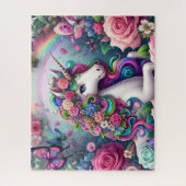 Blumen Regenbogen Einhorn Puzzle (Vertikal)