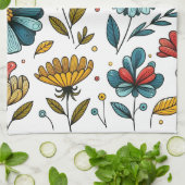 Blumen- Retro- Folklore- Kunst- Schürze Geschirrtuch (Gefaltet)