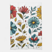 Blumen- Retro- Folklore- Kunst- Schürze Geschirrtuch (Vertikal)