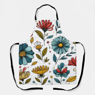 Blumen- Retro- Folklore- Kunstschürze Schürze