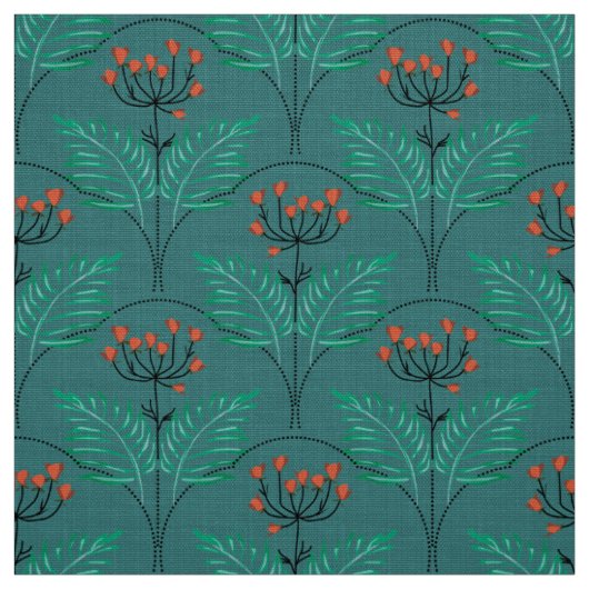 Blumen-Retro-Muster im Art Deco-Stil. Stoff (Muster)
