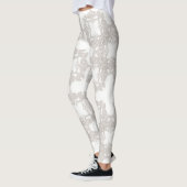 Blumen-Retro-Muster Leggings (Links)