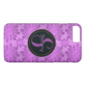 Blumen-Retro-Muster. Monogramm. Case-Mate iPhone Hülle (Rückseite (Horizontal))