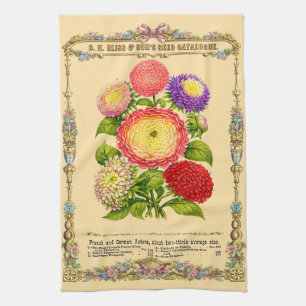 Blumen Retro Viktorianische Ära Botanische Kunst Geschirrtuch