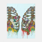 Blumen-Rippen-Käfig Fleecedecke (Vorderseite)