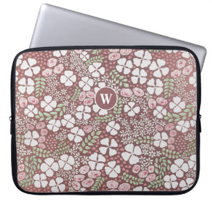Blumen Romantische Rosa Rosen Weiße Blume Laptopschutzhülle