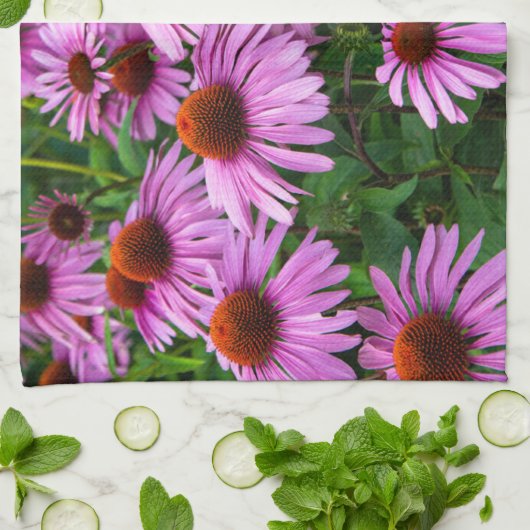 Blumen | Rosa Blumengarten Geschirrtuch (Gefaltet)