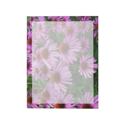 Blumen | Rosa Blumengarten Notizblock (Rotiert)