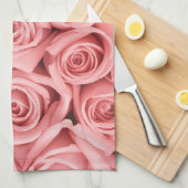 Blumen | Rosa Rosen Geschirrtuch (Viertel Falte)