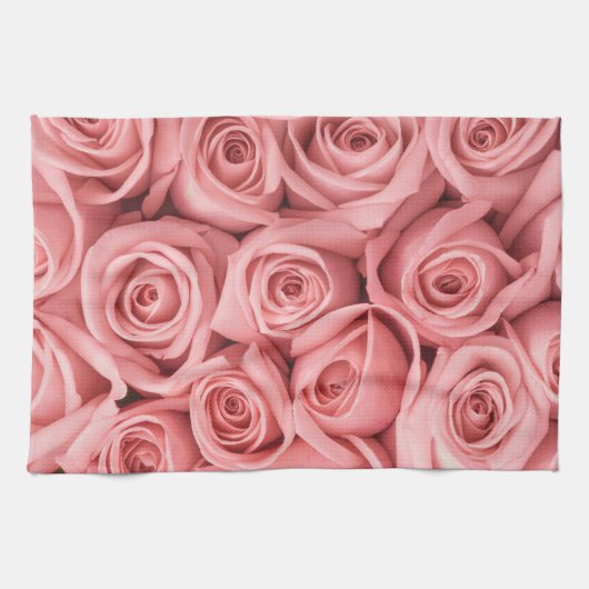 Blumen | Rosa Rosen Geschirrtuch (Horizontal)
