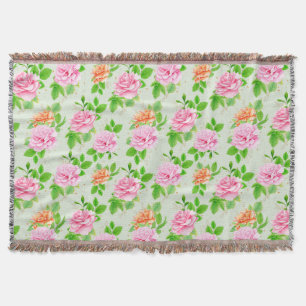 Blumen-Rosa-Rosen-Muster-23670 Decke