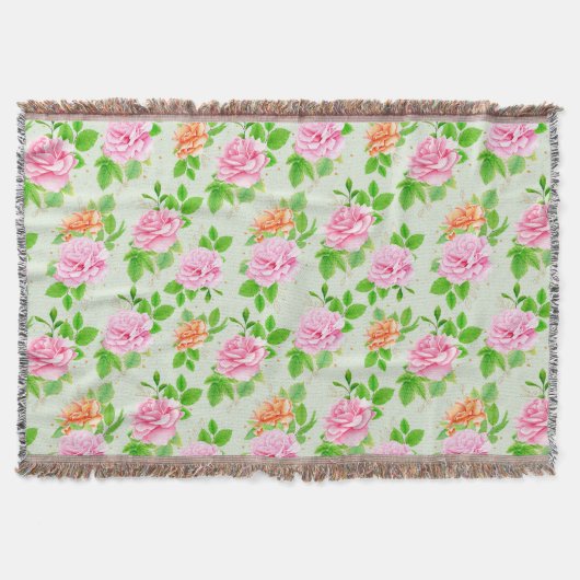 Blumen-Rosa-Rosen-Muster-23670 Decke (Vorderseite)