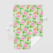Blumen-Rosa-Rosen-Muster Golfhandtuch (Insitu)