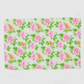 Blumen-Rosa-Rosen-Muster Golfhandtuch (Horizontal)