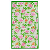 Blumen-Rosa-Rosen-Muster Kleine Geschenktüte (Rückseite)