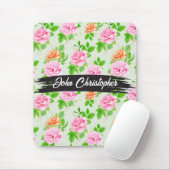 Blumen-Rosa-Rosen-Muster Mousepad (Mit Mouse)