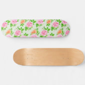 Blumen-Rosa-Rosen-Muster Skateboard (Horizontal)
