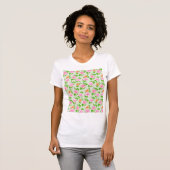 Blumen-Rosa-Rosen-Muster T-Shirt (Vorne ganz)