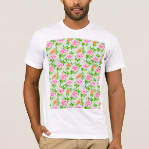 Blumen-Rosa-Rosen-Muster T-Shirt