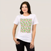 Blumen-Rosa-Rosen-Muster Tri-Blend Shirt (Vorderseite voll)