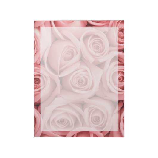 Blumen | Rosa Rosen Notizblock (Rotiert)
