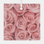 Blumen | Rosa Rosen Ornament Aus Glas (Vorderseite)