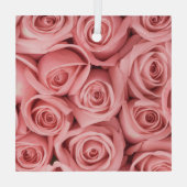Blumen | Rosa Rosen Ornament Aus Glas (Rückseite)