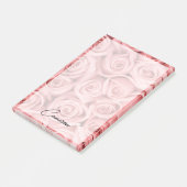 Blumen | Rosa Rosen Post-it Klebezettel (angewinkelt)