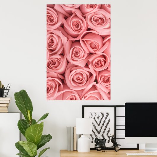 Blumen | Rosa Rosen Poster (Heimbüro)