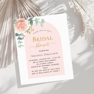 Blumen Rose Goldbogen Bridal Dusche Einladung