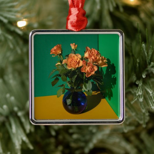 Blumen | Rose in Vase Ornament Aus Metall (Baum)
